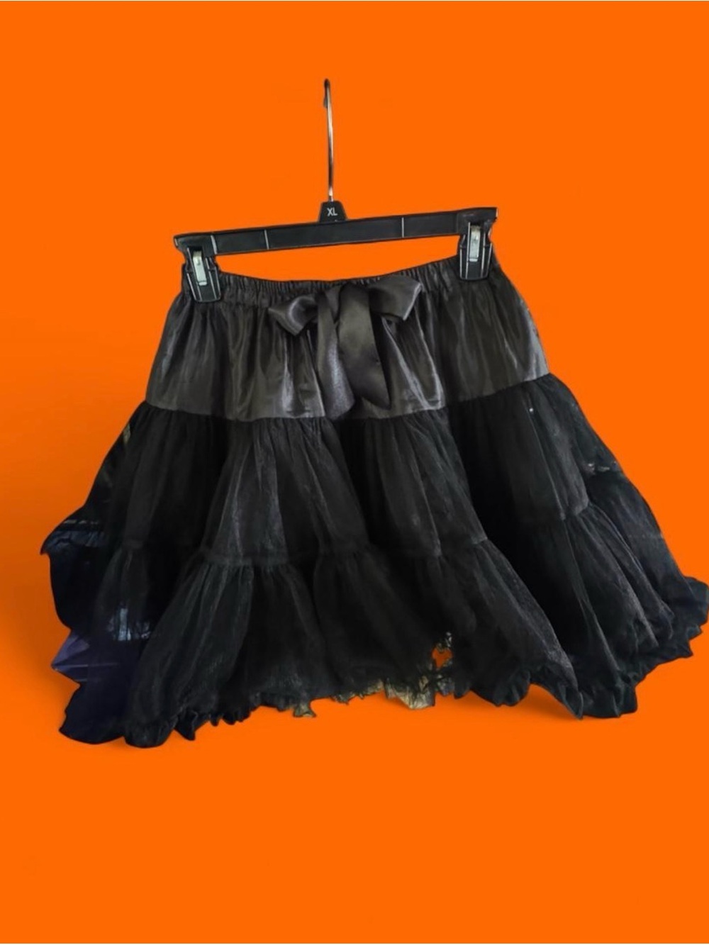 Black tulle tutu skirt with bow detail